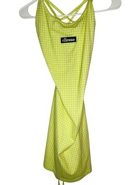 Ellesse Lime Gingham Strappy Sun Dress Sporty UK Size 22 NWT